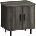 Bedside Table 48cm Nordic Sliding Door 2-Tier Storage Nightstand